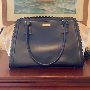 Kate Spade Navy Leather & Linen purse